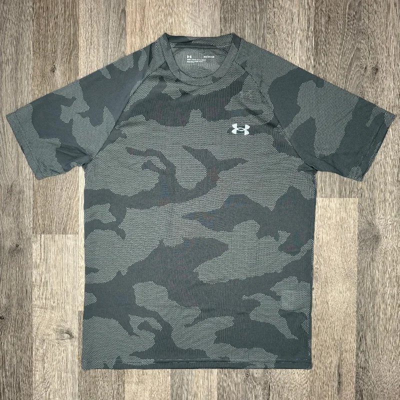 Men's eco - friendly recycled t - shirts for sustainable fashion choicesUnder Armour Velocity Jacquard Stone Grey Men's eco - friendly recycled t - shirts for sustainable fashion choicesUnder Armour Velocity Jacquard Stone Grey