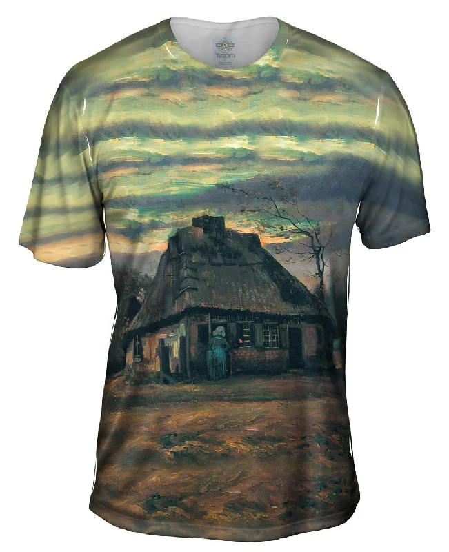 Men's tie - dye t - shirts with a bohemian styleVan Gogh -"Straw Hats at Dusk" (1885) Men's tie - dye t - shirts with a bohemian styleVan Gogh -"Straw Hats at Dusk" (1885)