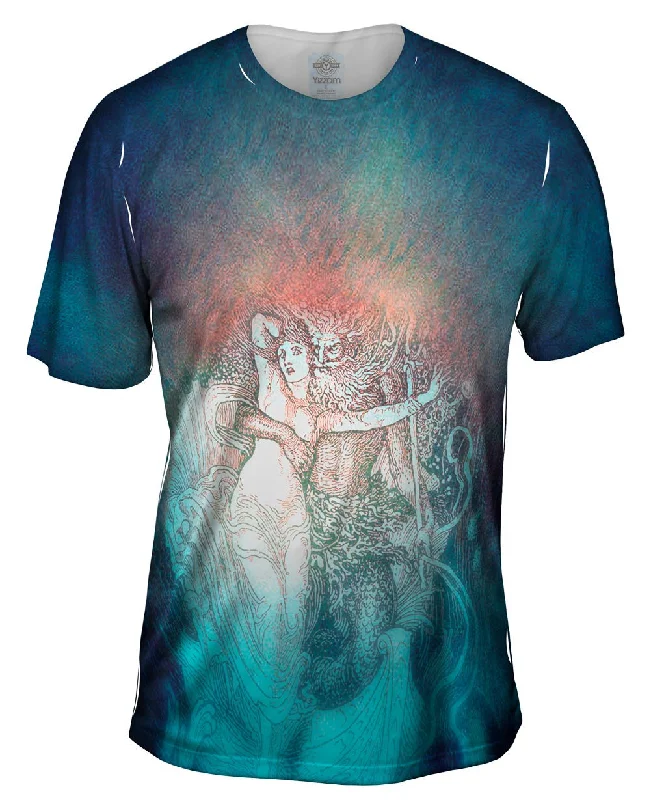 Men's moisture - wicking athletic t - shirts for intense workoutsWalter Crane - "Mermaid And Witch" Men's moisture - wicking athletic t - shirts for intense workoutsWalter Crane - "Mermaid And Witch"