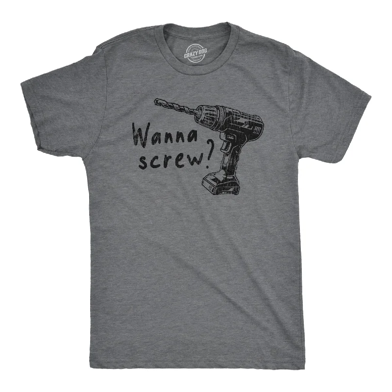 Men's mock - neck t - shirts with a modern and sleek styleWanna Screw Men's T Shirt