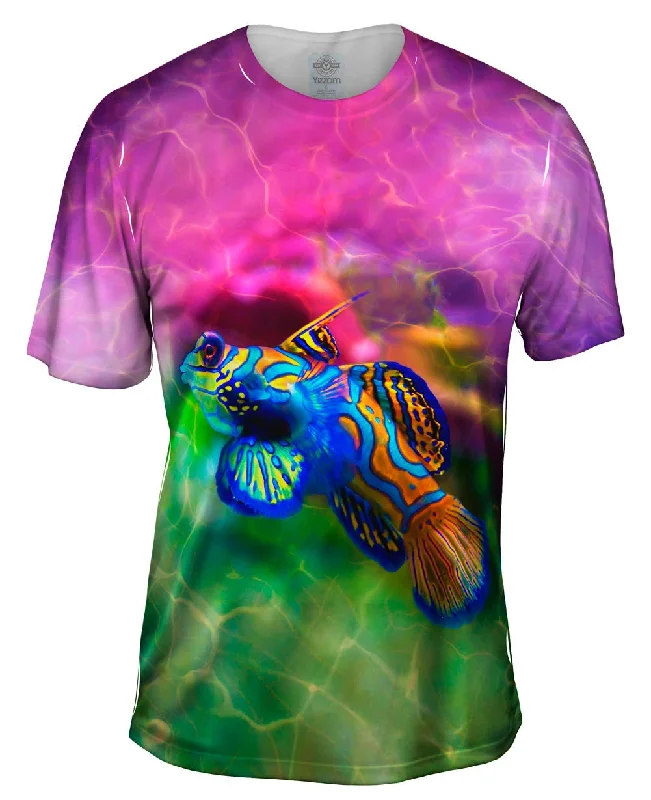 Men's printed Hawaiian t - shirts for tropical vacationsWild Colors Fish Underwater