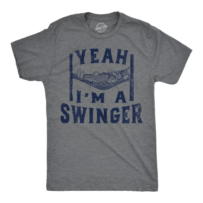 Men's thermal t - shirts with a high - neck design for cold weatherYeah Im A Swinger Men's T Shirt Men's thermal t - shirts with a high - neck design for cold weatherYeah Im A Swinger Men's T Shirt