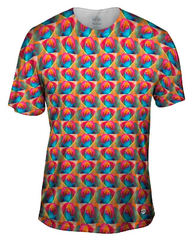 Men's mock - neck t - shirts with a modern and sleek styleZiggy Zaggy Trippy Pattern